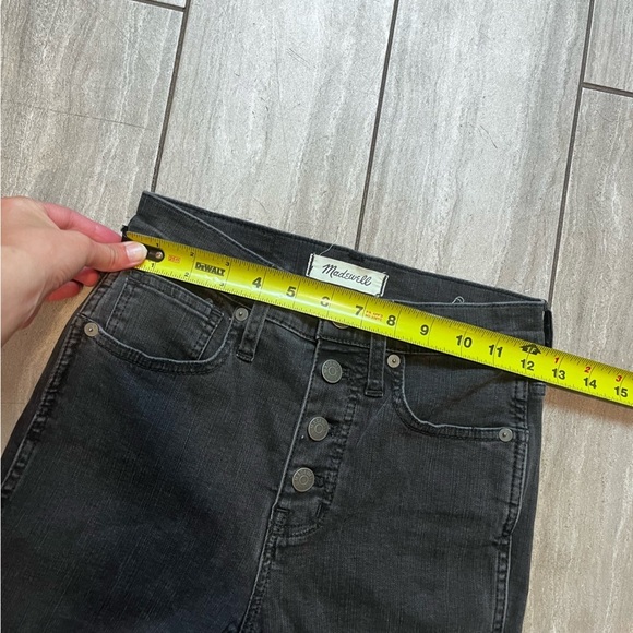 Madewell 10" High Rise Skinny Jeans Berkeley Black Button 24 - Picture 5 of 8
